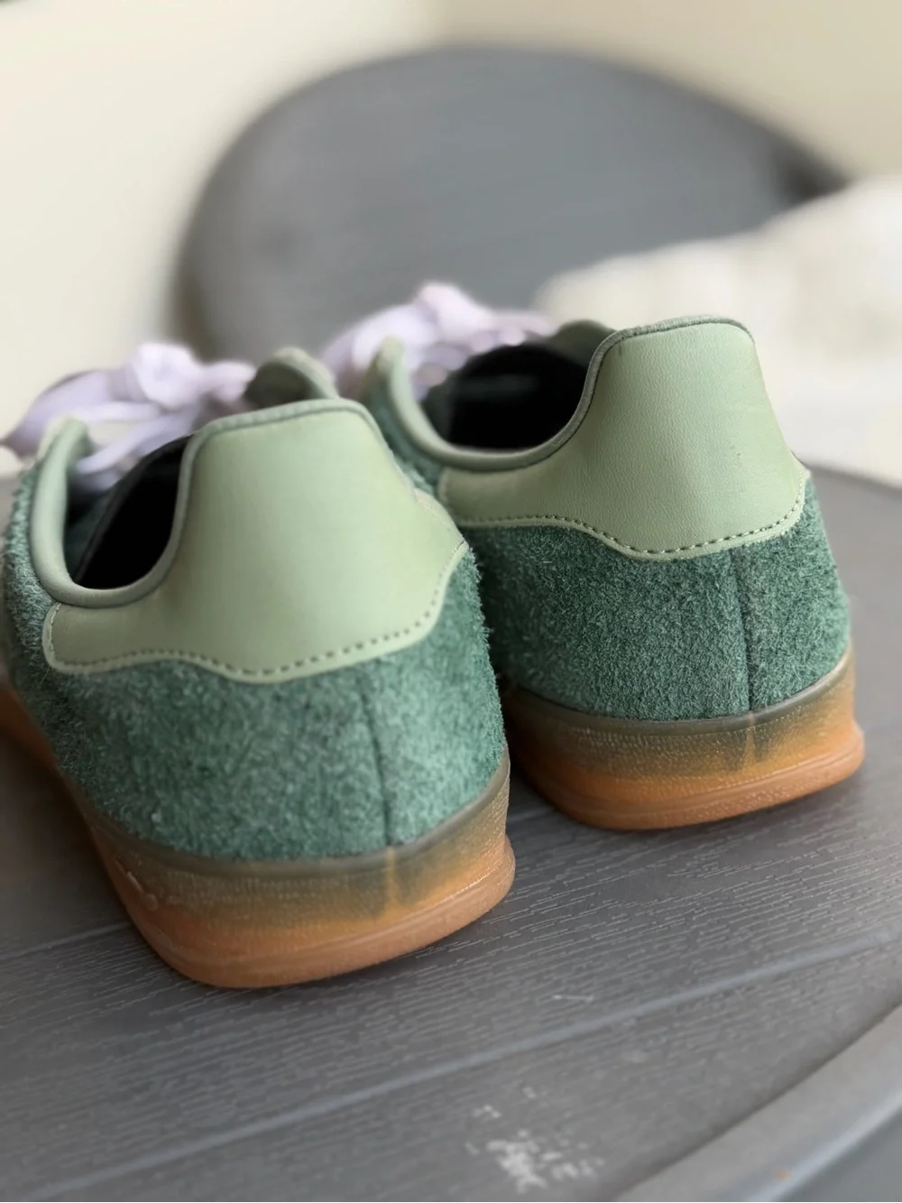 adidas Men’s Green Suede Sneakers with White Stripes